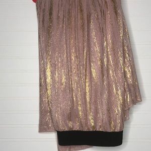Blush/Gold LuLaRoe Elegant Lucy Skirt: maxi style